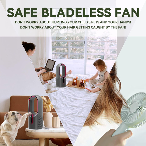 Misby Desk Fan, Portable Bladeless Fan, Small Personal Cooling Fan With 3 Speeds, Touch Control Desktop Fan, Electric Quiet Table Misby Desk Fan, Portable Bladeless Fan, Small Personal Cooling Fan With 3 Speeds, Touch Control Desktop Fan, Electric Quiet Table