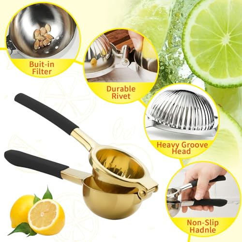 Agigear Lemon Squeezer Stainless Steel Lemon Juicer Manual Heavy Duty Lemon Juicer Stainless Steel