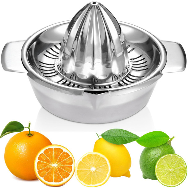Etinslant Citrus Lemon Orange Grapefruit Juicer Manual Squeezer 304 Stainless Steel Robust 10Oz Orange