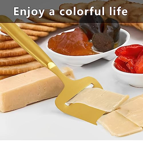 Blueden Golden Stainless Steel Cheese Slicer And Cutter For Block And SemiHard Stainless Steel