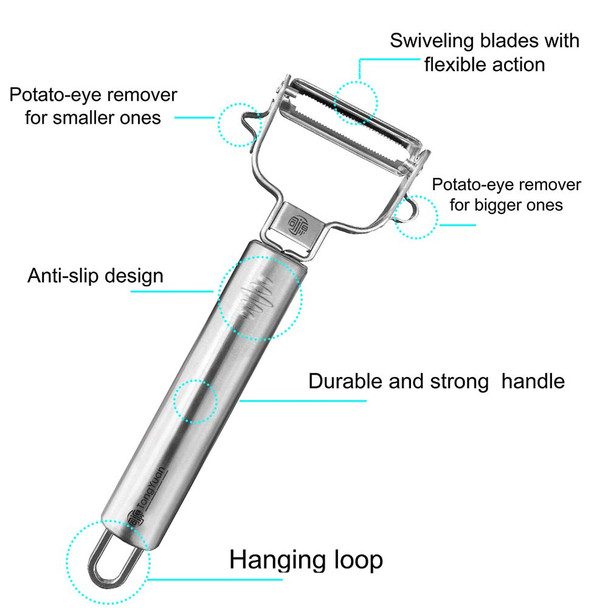 Tongyuan Fruits And Vegetables Peelers Y Shape Swivel Potato PeelerStainless Steel Multifunctional Stainless Steel