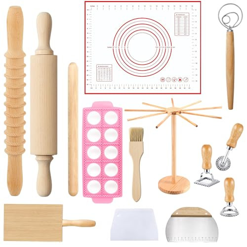 Lusroy Pasta Making Tools Set Pasta Maker Kit With Drying Rack Ravioli 14 Pcs