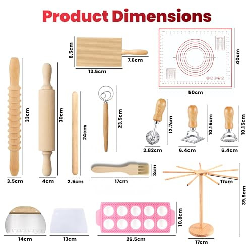 Lusroy Pasta Making Tools Set Pasta Maker Kit With Drying Rack Ravioli 14 Pcs