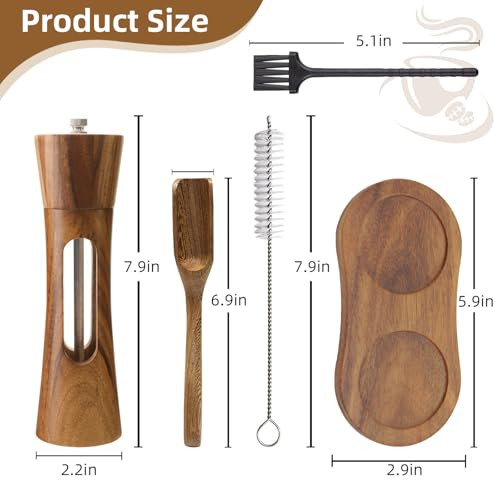 Suprnn Wooden Salt And Pepper Grinder Set 8 Inch 2 Pack
