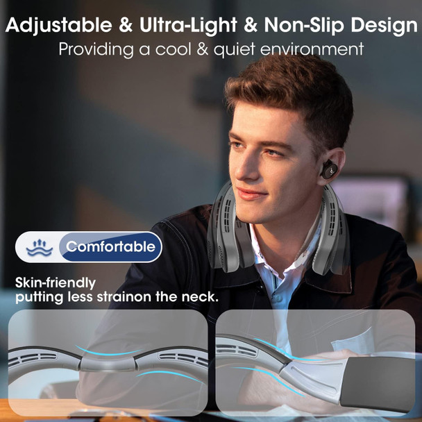 Neck Fan 4 Turbo 6000Mah Portable Neck Fan 360°Cooling Airflow Bladeless Neck Fan Usb Rechargeable With 3 Speeds Adjustment Neck Fan 4 Turbo 6000Mah Portable Neck Fan 360°Cooling Airflow Bladeless Neck Fan Usb Rechargeable With 3 Speeds Adjustment