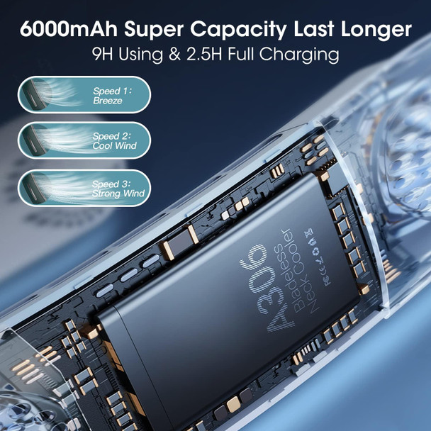 Neck Fan 4 Turbo 6000Mah Portable Neck Fan 360°Cooling Airflow Bladeless Neck Fan Usb Rechargeable With 3 Speeds Adjustment Neck Fan 4 Turbo 6000Mah Portable Neck Fan 360°Cooling Airflow Bladeless Neck Fan Usb Rechargeable With 3 Speeds Adjustment