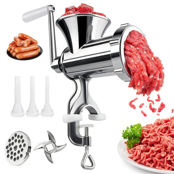 Phaniteces 3 In 1 Meat Grinder Manual Mincer For Home Use