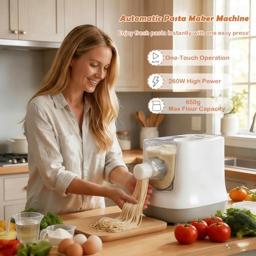 Qxybvd Electric Pasta Maker Automatic Pasta Maker Machine Comes With 13 Types 650G