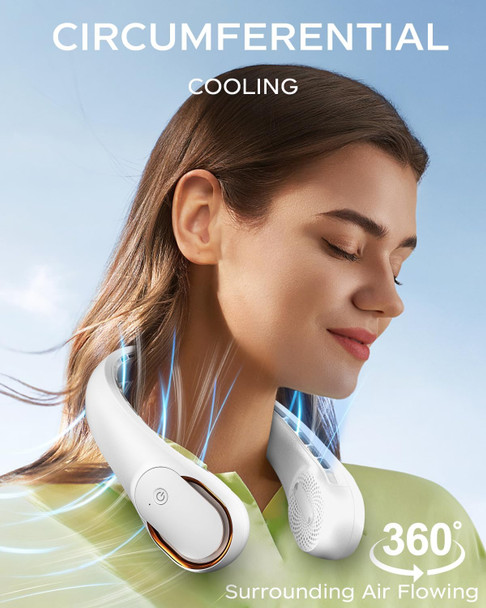 Neck Fan, Portable Fan Around Neck, 4000Mah Battery Operated Wearable Personal Fan With Usb Rechargeable, 3 Wind Speed, Fast Cool