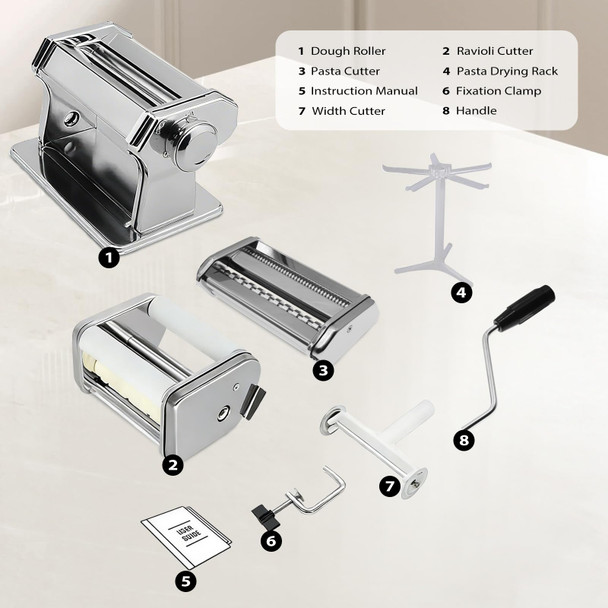 Mztogr Pasta Maker Machine With 9 Adjustable Thickness Settings 2 In 1