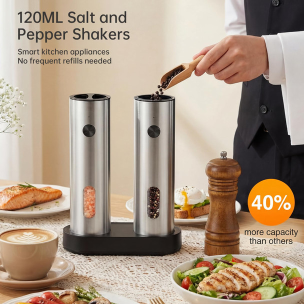 Zrzk Electric Salt And Pepper Grinder Set Pepper And Salt Shakers Auto