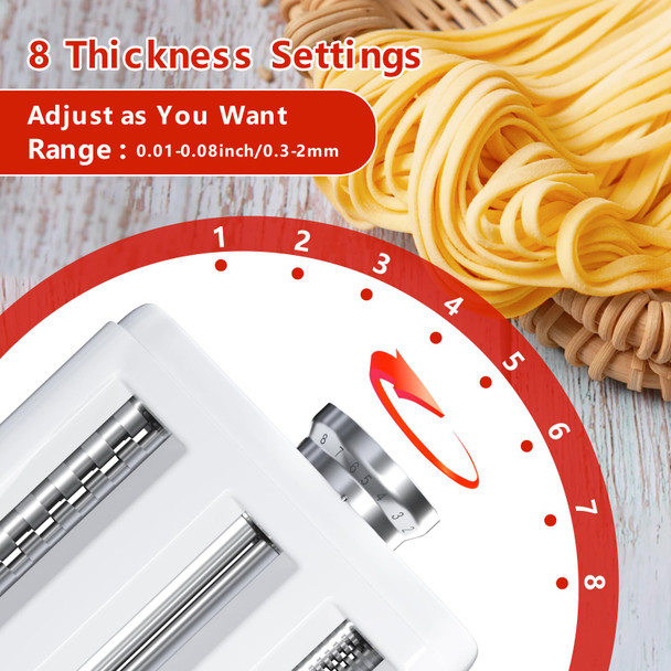 Newsets Pasta Maker Attachment For Kitchenaid/ Cuisinart Mixers Noodle Maker 3 In 1 Set White
