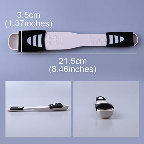 Lomily Adjustable Measuring Spoon WhiteCreative Double End Adjustable Scale Eight Stalls Measuring