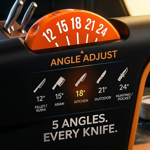 Sharp Pebble 5 Precision Adjust Knife Sharpener 3Stage Premium Kitchen Knife Sharpener To