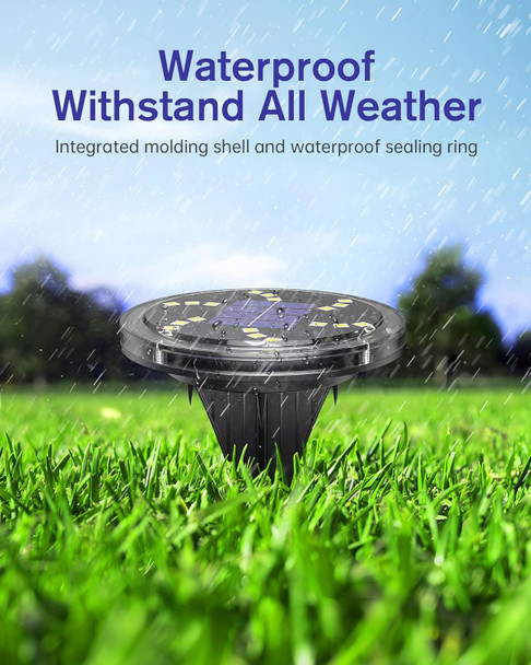 Nfesolar Solar Ground Lights Outdoor Waterproof 18 Leds, 6 Pack Bright Flat Solar Lights Outdoor, Solar Garden Lights For Pathway