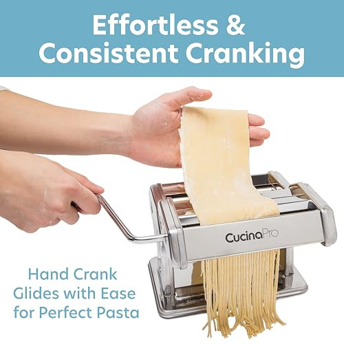 Cucinapro Pasta Maker Deluxe Set Stainless Steel Machine W 3 Interchangeable Attachments Stainless Steel