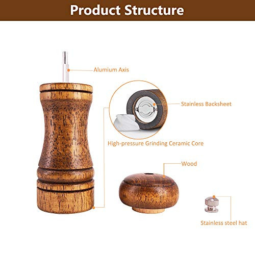 Ouktor Salt And Pepper Grinders SetOuktor Manual Wooden Salt And Pepper Mills 5.5Inch