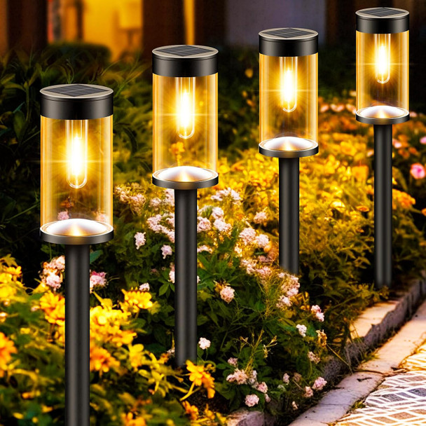 Nipify Led Solar Pathway Lights Outdoor, 8 Pack Waterproof Solar Powered Yard Lighting, Auto On/Off Solar Walkway Light
