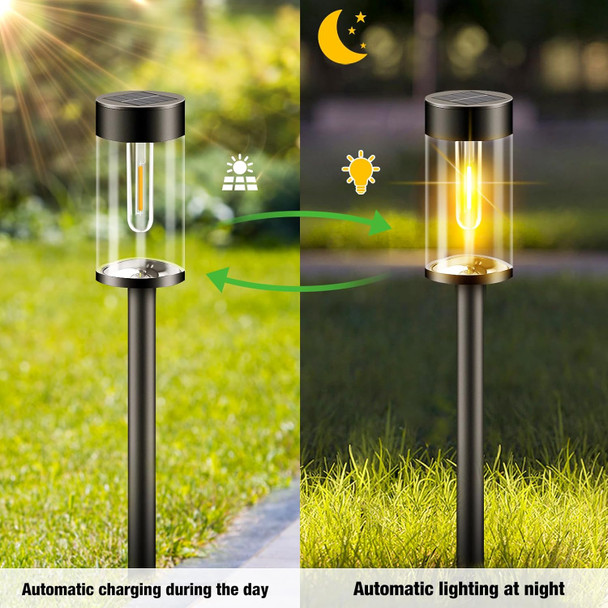 Nipify Led Solar Pathway Lights Outdoor, 8 Pack Waterproof Solar Powered Yard Lighting, Auto On/Off Solar Walkway Light