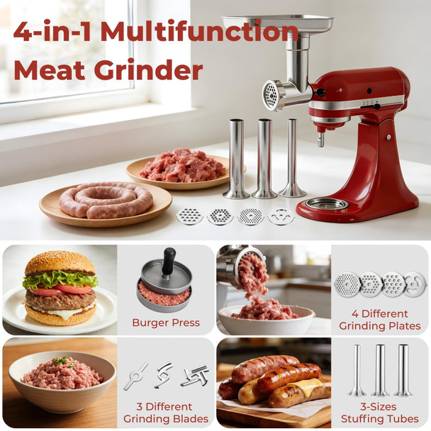 Jorivel Meat Grinder and Meat Tenderizer Attachments Compatible With Kitchenaid Stand Mixer