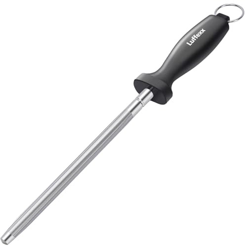 Luffexx Professional 12Inch Knife Sharpening Rod HighCarbon Honing Rod To Sharpen The