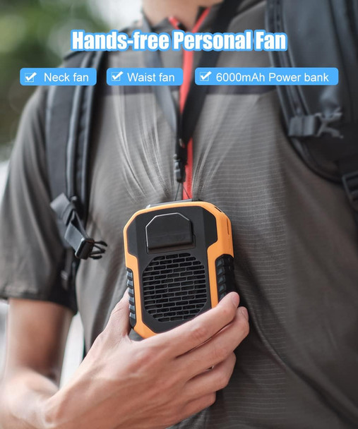 4In1 Clip On Waist Fan, Strong Airflow Portable Neck Fan HandsFree Mini Personal Cooling Fan 23H Long Working Time Prevent