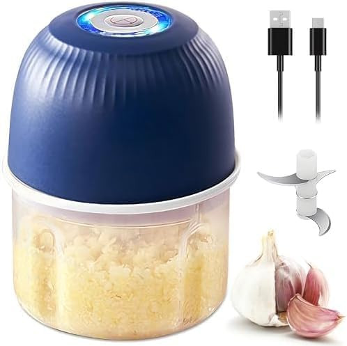 Kombabe Electric Garlic Chopper Mini Food Processor For Kitchen 4.6 Inches 250Ml