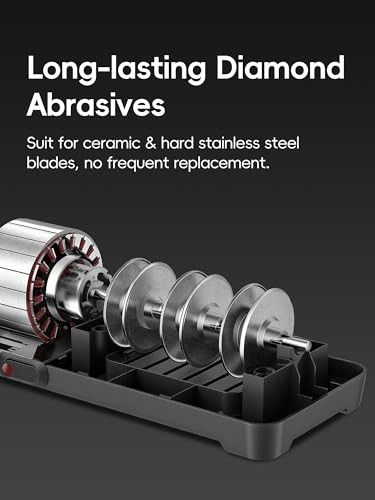 Ter Electric Knife Sharpener 3Stage Diamond Knife Sharpener For Kitchen Knives 20Degree Black