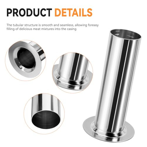 Nbbiww #22 Meat Grinder Stuffing Tubes Ground Meat Bag Stuffer Stainless Steel 2 Inch Stainless Steel
