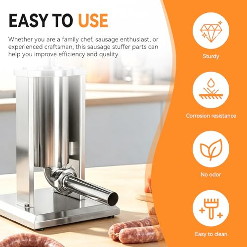 Nbbiww #22 Meat Grinder Stuffing Tubes Ground Meat Bag Stuffer Stainless Steel 2 Inch Stainless Steel