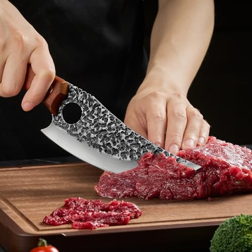 Ethyxe Viking Chef Knife With Premium Leather Sheath