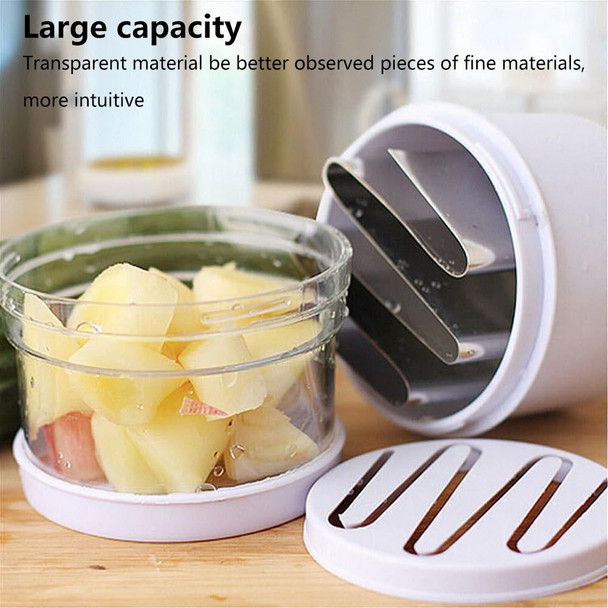 Ovrilossa Food Chopper Manual Vegetable Chopper With Container Stainless Steel Blades Slicer Stainless Steel