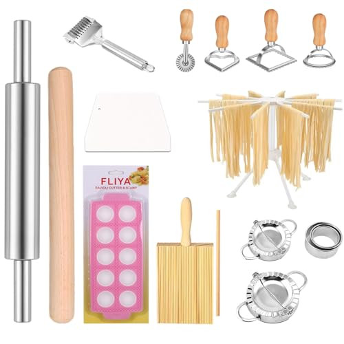 Hylcwth Pasta Making Tools Set Include 1 Pasta Drying Rack 1 Gnocchi 16Pcs Stainless Steel