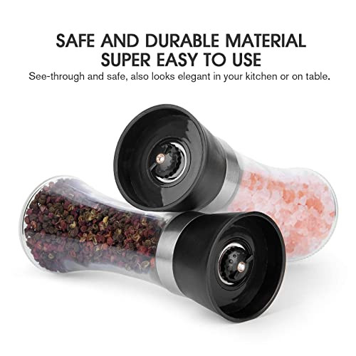 Hotder Premium Pepper And Salt Grinder Set Of 2Refillable Coarseness Adjustable Pepper Set Of 2