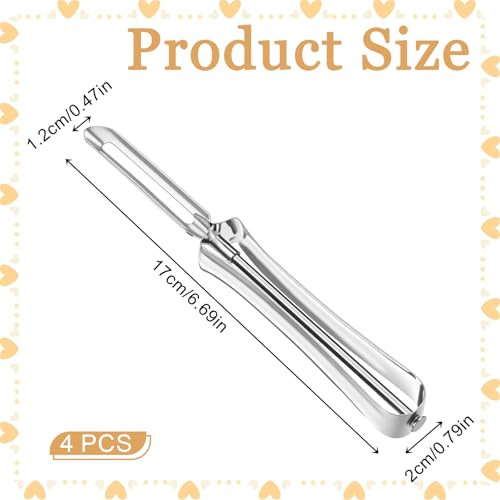 Lxuejie Potato Peeler Vegetable Peelers Stainless Steel Peelers Potatos Peeler Hand Peelering 4Pcs Stainless Steel