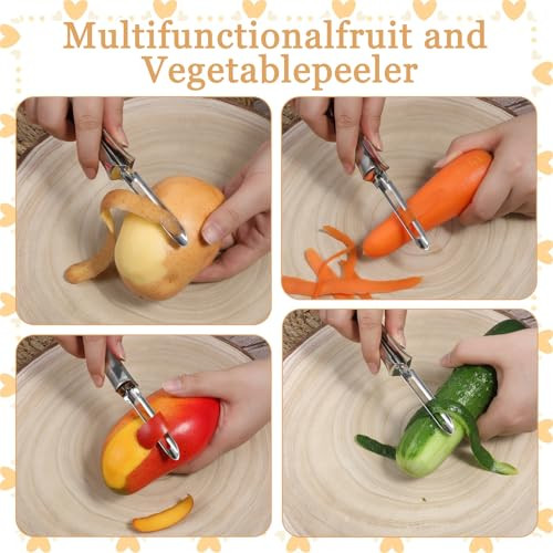 Lxuejie Potato Peeler Vegetable Peelers Stainless Steel Peelers Potatos Peeler Hand Peelering 4Pcs Stainless Steel