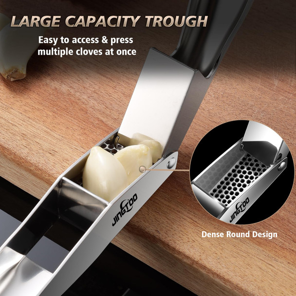 Jingtoo Garlic Press Stainless Steel Premium Garlic Mincer Stainless Steel