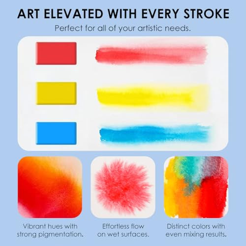 Grabie Watercolor Paint Set 56 Colors Handheld Watercolor Set Of Water Brush