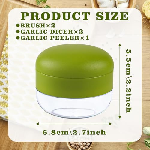 Nokiils Garlic Press Stainless Steel Garlic Mincer Crusher With Peeler And Cleaning 2 Pcs Stainless Steel
