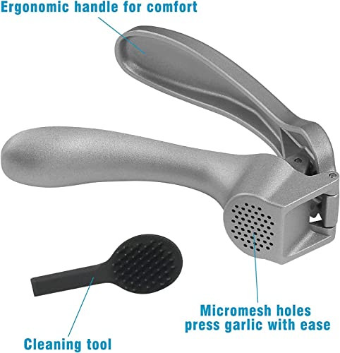 Longmann Pamper'd Ch'f Garlic Press Garlic Mincer EasySqueeze Ergonomic Handle No Need
