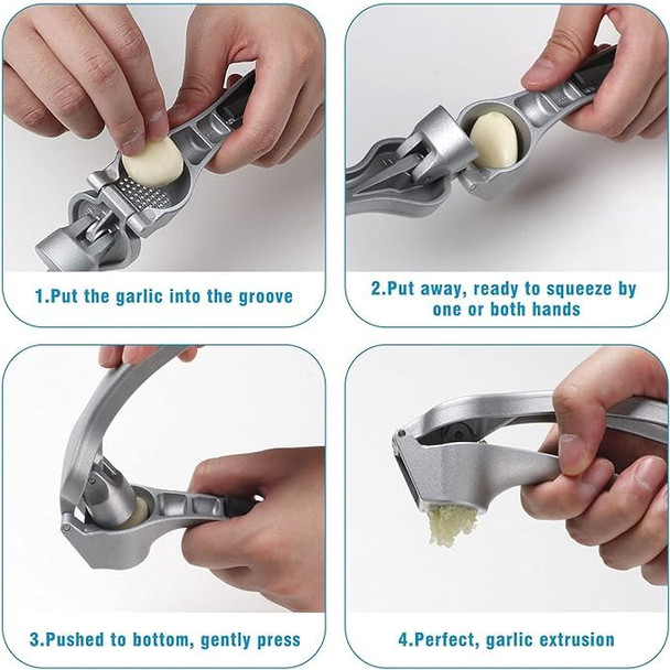 Longmann Pamper'd Ch'f Garlic Press Garlic Mincer EasySqueeze Ergonomic Handle No Need