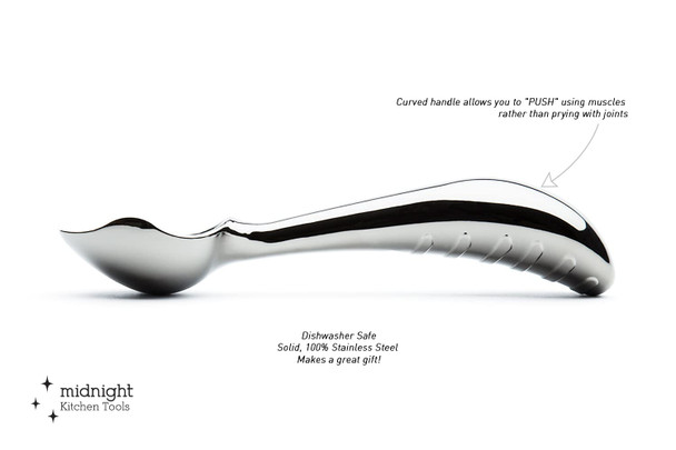 Midnight Scoop Ergonomic Stainless Steel Ice Cream Scoop Stainless Steel