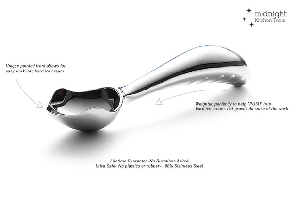 Midnight Scoop Ergonomic Stainless Steel Ice Cream Scoop Stainless Steel