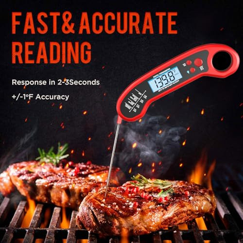 Rouuo Meat Thermometer Digital Instant Read Meat Thermometer For Grill And Cooking