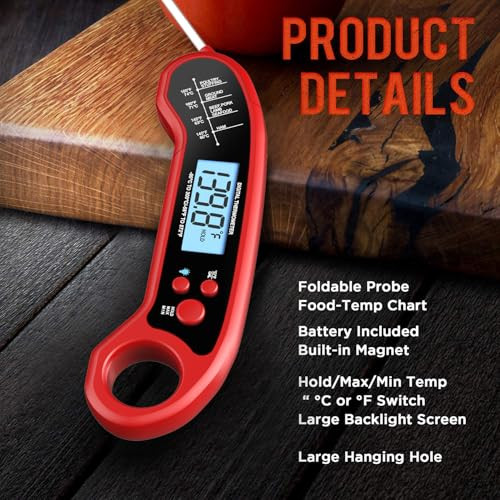 Rouuo Meat Thermometer Digital Instant Read Meat Thermometer For Grill And Cooking