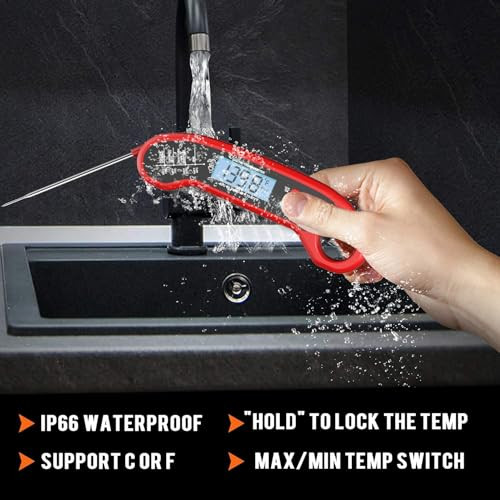 Rouuo Meat Thermometer Digital Instant Read Meat Thermometer For Grill And Cooking
