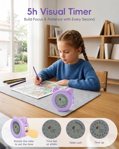 Moxilos Digital Visual Timer For Kids And Adult With Pause Clock And