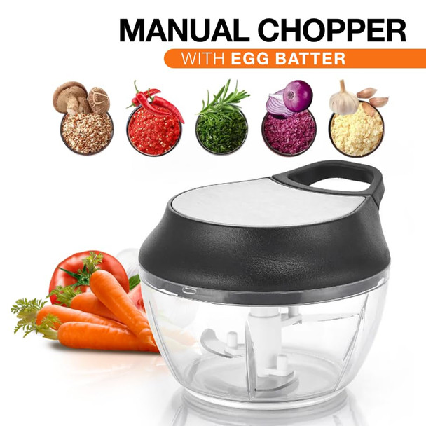 Hanbros Manual Food Processor Vegetable Chopper Portable Hand Pull String Garlic Mincer 2 Cup