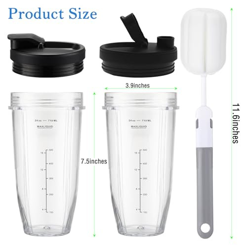 Sonkettek Blender Cups For Ninja Bn401 Ss401 Bn751 Bn801 24Ooz Blender