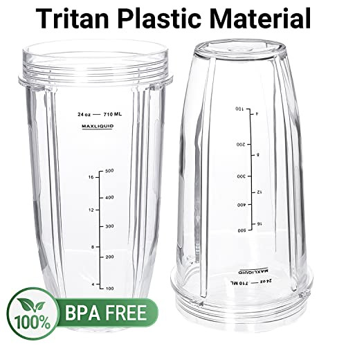 Buecmue Blender Cup With Lid Cups For Ninja Auto Iq Bl480 24 Oz 2 Pack